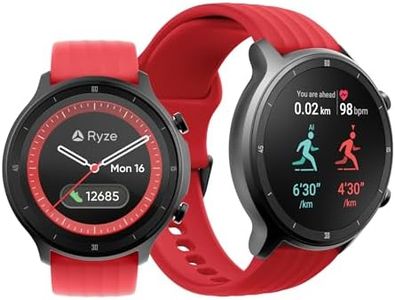 Ryze Flex Waterproof Smart Watch for Men and Women-Activity & Fitness Tracker with 25 Sports Modes, Heart Rate & Blood Pressure Monitor-Apple Health, Strava & Google Fit Compatibility (RED + Blue)