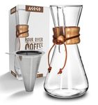 AGOGO Pour Over Coffee Maker Set Drip Pot with 304 Stainless Steel Filter 6 Cup