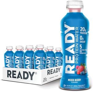 Ready Protein Water, 15g of Whey Protein Isolate, Sugar Free, 12-Pack, 16.9 Fluid Ounces Each (20g Protein, Mixed Berry)