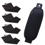 SUNOOM Boat Fender Covers,Boat Fender Bumper Covers 23“x 6.5”,Black Polyester Fibre Marine Bumper Covers for Double Eye Ribbed Fenders,4-Pack