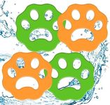 Pet Hair Remover for Laundry, 4 Pack Laundry Hair Catcher Washing Machine Lint Remover Reusable - Pet Fur Laundry Catcher Hair Remover for Laundry Clothes Bedding (Green Orange)