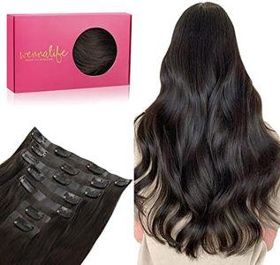 WENNALIFE Seamless Clip In Hair Extensions, 16 Inch 130g 7pcs Dark Brown Hair Extensions Clip in Human Hair Invisible PU Skin Weft Natural Remy Human Hair Extensions