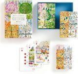 Galison Four Seasons – Playing Card Set Includes 2 Standard Card Decks Featuring Unique Cityscapes and Landscapes Throughout