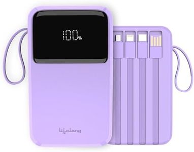 Lifelong ZenCharge 20000 mAh 22.5 W Compact Pocket Size Power Bank with 6 Input/Output Port (Purple, Lithium Polymer, Fast Charging, Quick Charge 3.0 for Mobile, Earbuds, Smartwatch, Speaker, Tablet)