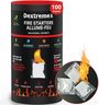 Dextreme Quick Instant Fire Starter 100Pcs - Waterproof All-Purpose Indoor & Outdoor Firestarter, for Charcoal Starter, Campfire, Fireplace, BBQ, Survival and Wood Stove - Odorless and Non-Toxic