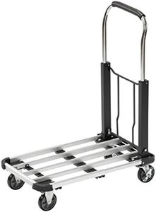 Meister Transportwagen - Klappbar - Bis 150 kg Tragkraft - Feststellbremse - Höhenverstellbarer Griff / Transporthilfe mit Lenkrollen / Paketwagen / Klappwagen aus Aluminium / 8985590