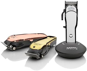 GAMMA+ Absolute Alpha Professional Modular USB Cordless Clipper with 5 Dub Magnetic Guards, Matte Silver, Rose Gold, and Gold