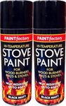 High Temperature Heat Resistant Matt Black Spray Paint Stove 400ML BBQ'S (1)