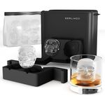 BERLINZO Premium Berlinzo Clear Ice Scull Maker - Whiskey Ice Ball Maker Mold Large 2.4 Inch - Crystal Clear Ice Maker Sphere - Clear Ice Cube Maker with Storage Bag