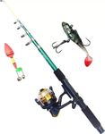 Quanhai Fishing Rod and Reel Full Set Combo King 210 Frog Bait Blue Fishing Rod (210 cm, 0.125 kg, Blue)