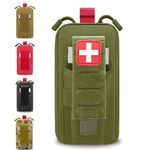 IFAK Pouch, Tactical Molle EMT Belt First Aid Pouches for Medical Kit Tourniquet Holder for Camping Hiking (Green)