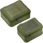 Aerotrunk Compression Packing Cubes for Travel - Luggage Organizer Bags - Double Zipper Packing Cubes for Suitcases (2-Pack, Olive Green)