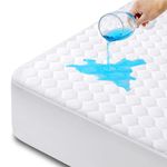 HYMOKEGE 100% Waterproof Mattress Protector Twin XL Size, Quilted Twin XL Size Bed Mattress Cover, Breathable & Noiseless Mattress Pad with Deep Pocket, Fitted 5-21" Deep