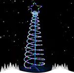 3D Christmas Tree Spiral Lights Fairy LED Rope Light Twinkle for Holiday New Year Wedding Party Indoor Outdoor Xmas Decoration