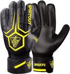 SPORTOUT Goalkeeper Gloves, Football Gloves, Goalkeeper Gloves with Fingersave, Goalie Gloves, Breathable Football Goalkeeping Gloves, 4mm Latex, for Kids Youth and Adult (Yellow, 5)