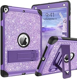 YINLAI iPad 9.7 Case for iPad 6th 5th Generation, iPad Air 2 Case, iPad Pro 9.7 Case with Kickstand, Slim Glitter Bling Table Case for Kids Girls Women Shockproof Protective Tablet Cover, Purple
