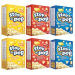 Popcorn Bundle with Stop n Pop Salty Microwave Popcorn 3 Bags x2 WIth Sweet Popcorn 3 Bags x2 and Butter Popcorn 3 Bag x2 (6 Pack)