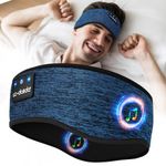 Bluetooth Headband Sports Sleep Headphones, Wireless Music Sleeping Headphones Sleep Eye Mask Earbuds IPX6 Waterproof for Side Sleepers Workout Running Insomnia Travel Yoga Office (Blue)