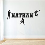 Basketball Silhouettes Personalised Name Wall Sticker Bedroom Art Decal Mural Kids (90cm Width)