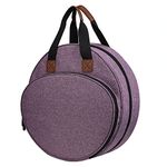 VOANZO Embroidery Tool Storage Bag with Pockets and Compartments for Accessories for Embroidery Hoops Charts Sewing Crafts (Purple)