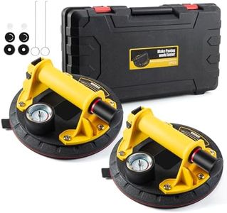 Lot de 2 Ventouses à Verre 8" avec Manomètre-Capacité de Levage 150kg pour le Transport et le Soulèvement de Carreaux,Surfaces Lisses,Vitres et Verre,Meubles,Ventouse de Levage