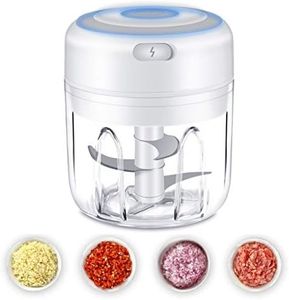 Electric Mini Garlic Chopper, Food Chopper, Mini Food Processors, Wireless Portable Kitchen Food Mixer with USB Charging, Powerful Easy Cleaning Garlic Masher (250ML)