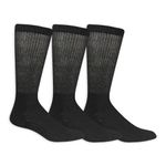 Dr. Scholl's Men's Advanced Relief Gripper Crew Socks, Black, Shoe Size: 6-12