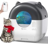Self Cleaning Litter Box,76L Automatic Cat Litter Box Self Cleaning with APP Control,Low Noise,Safety Protection,Roll Garbage Bags,Deodorizer and Cleaning Brush for Multiple Cats