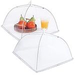 JULBEAR Mesh Food Cover, 2Pcs Tent Umbrella Food Screen Covers for Outside Pop-up Mesh Reusable Food Nets for Parties Picnics Outdoor BBQ Collapsible (12" × 12")