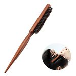 Teasing Hair Brush Boar Bristle Hairbrush Tail Comb Professional Salon Comb for Long Thick Curly Wavy Dry or Damaged Hair Reducing Hair Breakage