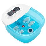 Niksa Foot Spa Bath Massager with Heat, Bubbles, Vibration and Red Light,4 Massage Roller Pedicure Foot Spa Tub for Feet Stress Relief,Foot Soaker with Mini Acupressure Massage Points(Blue)