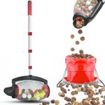 Zozen Nut Gatherer, Walnut Picker Upper Roller, Pinecone Picker Upper - Directly Dump Outlet | Apply to Pinecone, Hickory, Chestnuts, Buckeyes, Golf, Crab Apple Objects Size 1'' to 2.5''; 1.5 Gallon