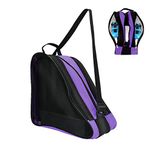 LINGSFIRE Roller Skate Bag, Breathable Ice-Skating Bag Shoulder and Top Handle Oxford Cloth Skating Bag for Women Men and Adults Roller Skate Accessories (Purple)