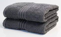 Bentley Priory Linens Hand Towels (2 PACK) for Bathroom Supreme Range 500GSM Super Soft Cotton Pack of 2 Absorbent and Quick Dry Hand Towels Set 50 x 85cm (DARK GREY)