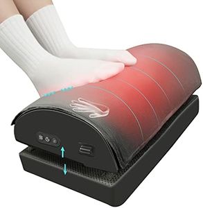 Snailax Foot Rest Under Desk at Work, Heated Under Desk Foot Stool with Double Layer Adjustable Height, Feet Warmer with Vibration Massage, Ergonomic Gaming Home Footstool for Lumbar Back Knee Pain