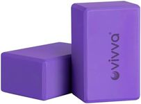 Vivva Yoga Blocks, Yoga Blocks 2 Pack, Premium EVA Foam Blocks with Free Guide, Supportive, High Density & Odor Resistant, Yoga Essentials 9"x6"x3" (Purple)