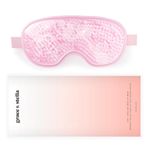 grace & stella Eye Mask - Hot & Cold Gel Bead Eye Mask - Reusable, Microwavable & Freezable Eye Compress Gel Mask with Adjustable Strap - Eye Mask for Puffy & Tired Eyes