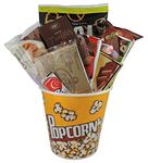 Gift Basket, Movie Night: Popcorn Bowl 7" x 7": Truffles, Pretzels, Chocolates and more