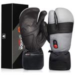 Heated Mittens Gloves for Men Women Rechargeable Electric Battery Ski Gloves Waterproof Cold Weather Warm Mittens for Winter Work Hunting Camping