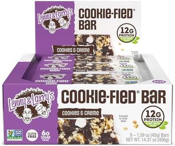Lenny & Larry's The Complete Cookie-fied Bar, Plant-Based Protein Bar, Vegan and Non-GMO, Cookies & Crème, 45 g, 9 Count