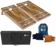 Tailgating Pros Cornhole Boards - 4'x2' Wooden Cornhole Game w/Carrying Case & Set of 8 Corn Hole Bags w/ Tote