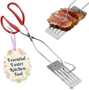 Long Barbeque Grill Tongs Spatula - Utensil Set Portable Grill Tongs for Cooking Gripper Kitchen Spatula Stainless Steel Hamburger Spatula - Barbecue Grill Tong Spatula Set Flat Top Grill Accessories