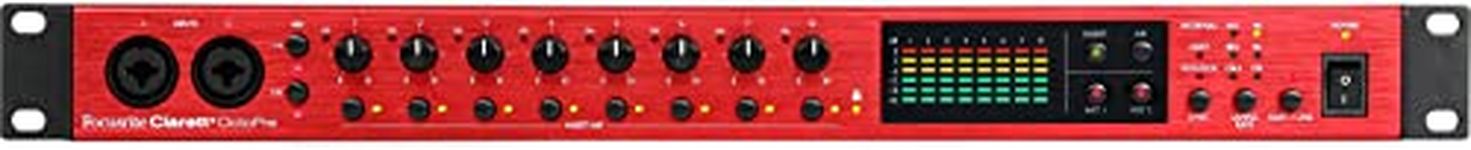 Fo­cus­rite Clar­ett+ Oc­to­Pre Pro­fes­sion­al Qual­ity 8-in/8-out ADAT Mic Preamp for Mu­sic Pro­duc­tion, with High Dy­nam­ic Range, Ul­tra-low Noise, and All-ana­logue Air