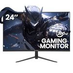 CRUA 24 Inch 200Hz/144Hz Curved Gaming Monitor, FHD 1080P Frameless Computer Monitor, Support AMD freesync, Low Motion Blur, Eye Care,Wall Mountable/Tilt Adjustable(DisplayPort1.4 & HDMI2.0)-Black