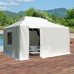 Domi Gazebo Cover for 12'x14' Gazebo, All Weather Universal Gazebo Winter Cover with Premium 200g Waterproof PE Fabric, Sidewalls, Mesh Windows, Patio Cover for Winter Gazebo