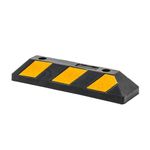 Guardian Parking Stop, 2 Foot Long Flexible Rubber Curb, Highly Visible Accessory with Mounting Holes for Job Sites and Garages, Black/Yellow
