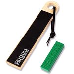 Hutsuls Pocket Knife Strop Kit - Get Razor-Sharp Edges with Pocket Leather Strop for Knife Sharpening, Easy to Use Knife Stropping Kit with Stropping Compound, Stropping Leather Sharpening Strop Block