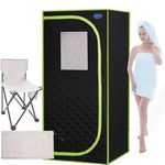 CONLONS Portable Infrared Sauna,Portable Infrared Sauna,Home Sauna Spa with Heated Feet and Portable Chair with Timed and Adjustable Temperature Settings for Reduce Stress Fatigue Indoor Sauna(Green)