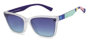 Hooper By Lenskart | Memphis Collection | Transparent Blue Full Rim Oval Kids Sunglasses | 100% UV Protected | For Boys & Girls (Age 8-12 yrs) | HP S16089