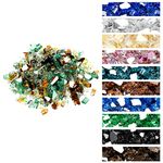 Onlyfire 10 Pounds Blended Reflective Fire Glass for Fire Pit Fireplace and Landscaping, 1/2 Inch Mixed Colored High Luster Fireglass Rocks for Outdoor ＆ Indoor Use - Gold+Light Green+Copper